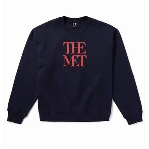 The Met Metropolitan Museum of Art Blue Red Crewneck Sweater New York Artsy Crew